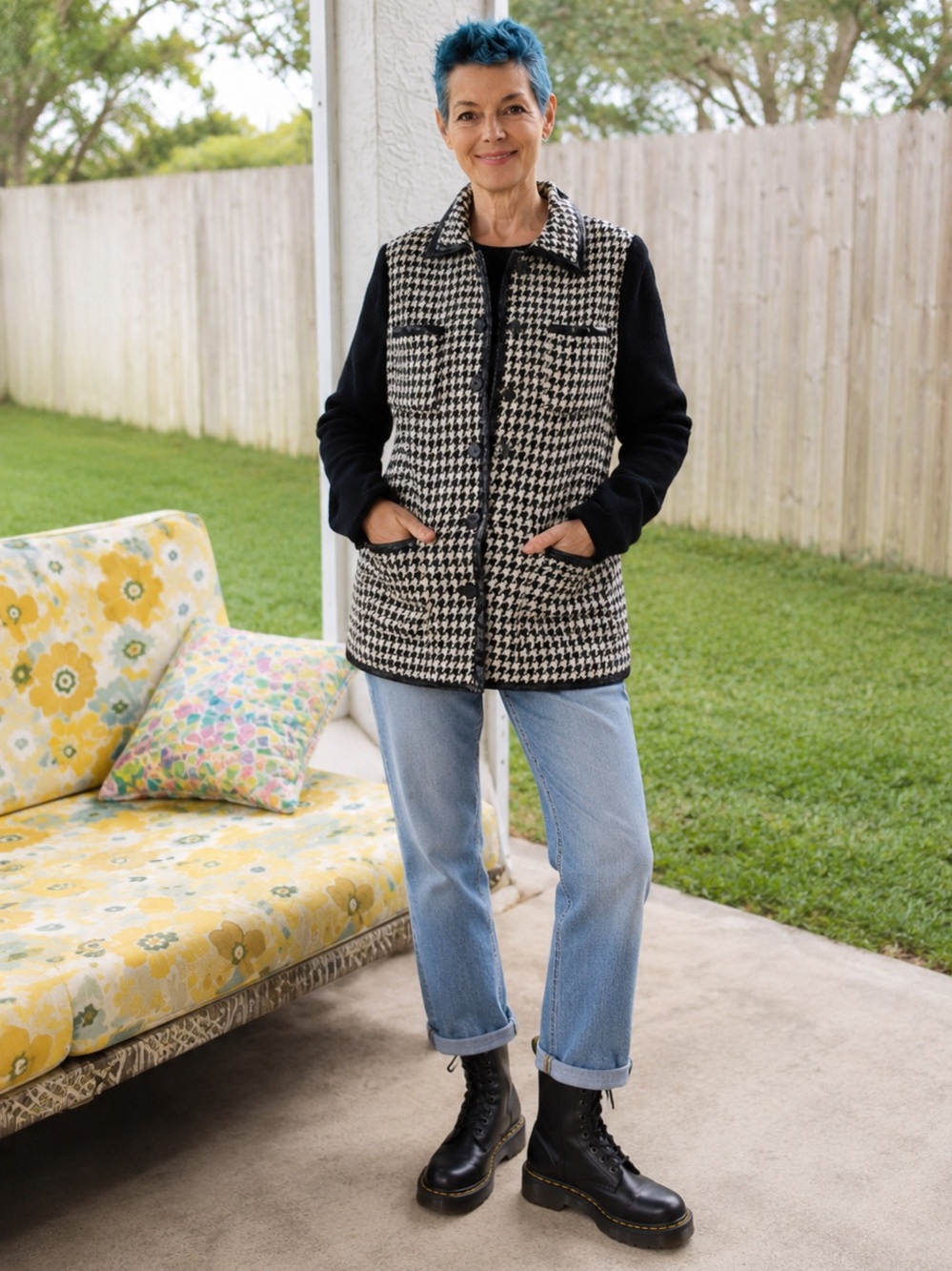 Linea by Louis Dell’Olio Houndstooth Wool Blend Jacket Women’s S